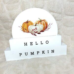 Decocrated Happy Halloween/Hello Pumpkin Double-Sided Fall Decor-NEW